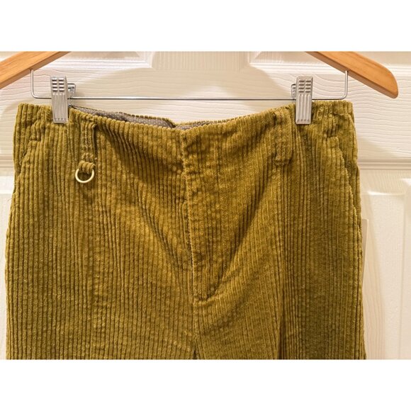 Anthropologie Womens Corduroy Chartreuse Pants Size 28 With D-Ring Detail & Back - Picture 3 of 8